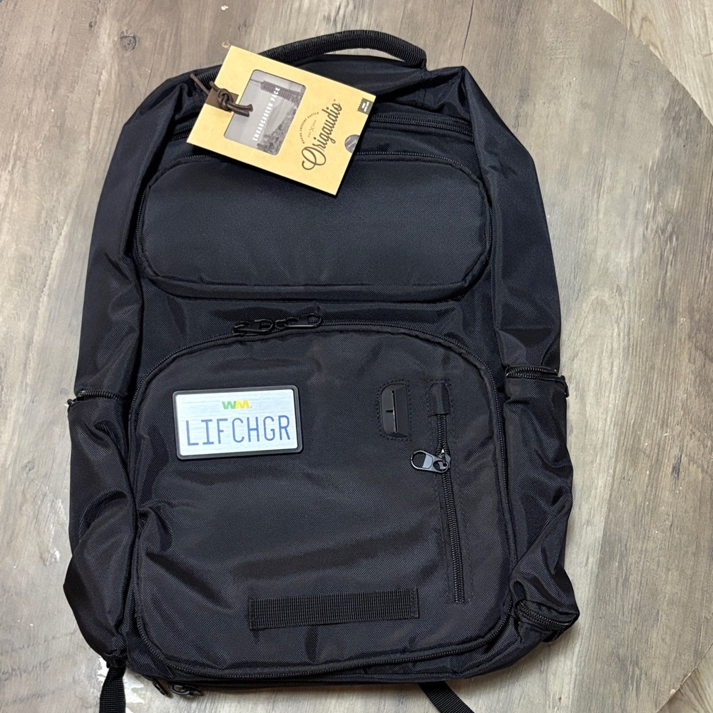Durable Black Men's Backpack with Multiple Pockets - Unbranded